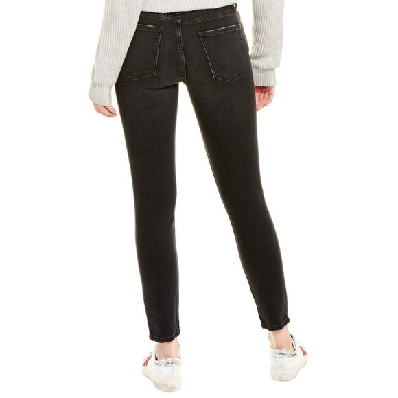 Current Elliott The Stiletto Skinny Jeans Ripped Knee Distressed Denim Black - Picture 13 of 13